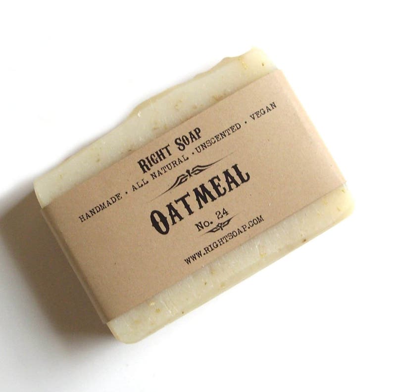 Oatmeal Scrub Soap for Sensitive Skin, Unscented, Vegan Soap, Exfoliating handmade soap, all natural soap bar, Oatmeal scrub soap facial and body bar soap, Exfoliating, Anti-Cellulite, Best for dry and sensitive skin,
Body Scrub Soap by Right Soap
