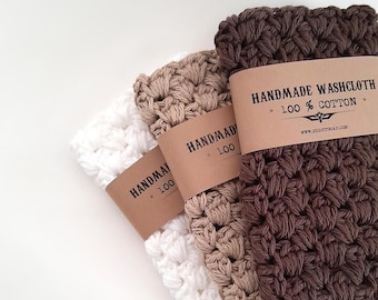 Washcloth | Cotton | Crochet | Handmade | Stocking Stuffer for Men | Small Gift