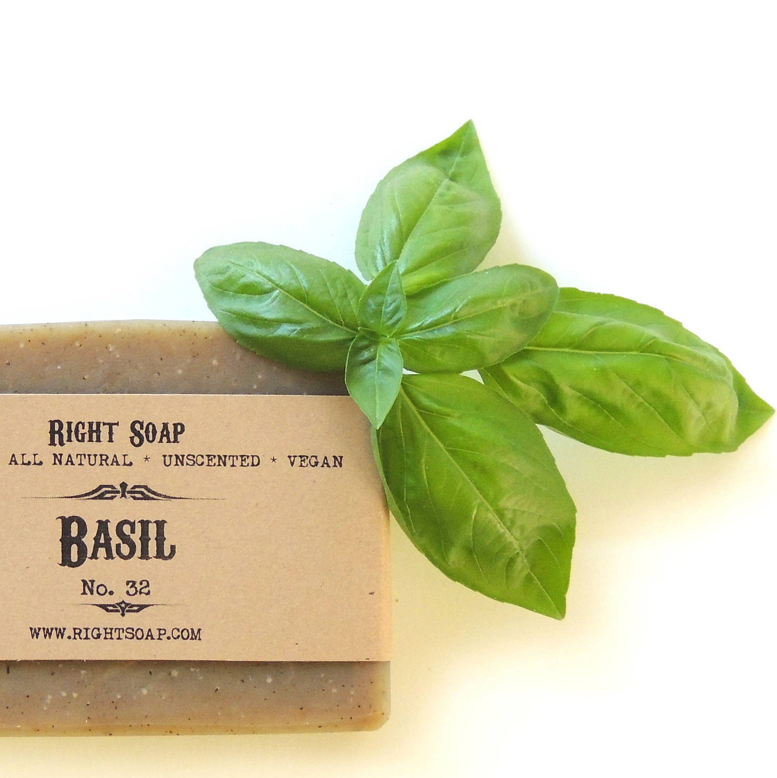 Basil Soap All Natural Soap Bar Unscented Vegan Soap Cold Etsy