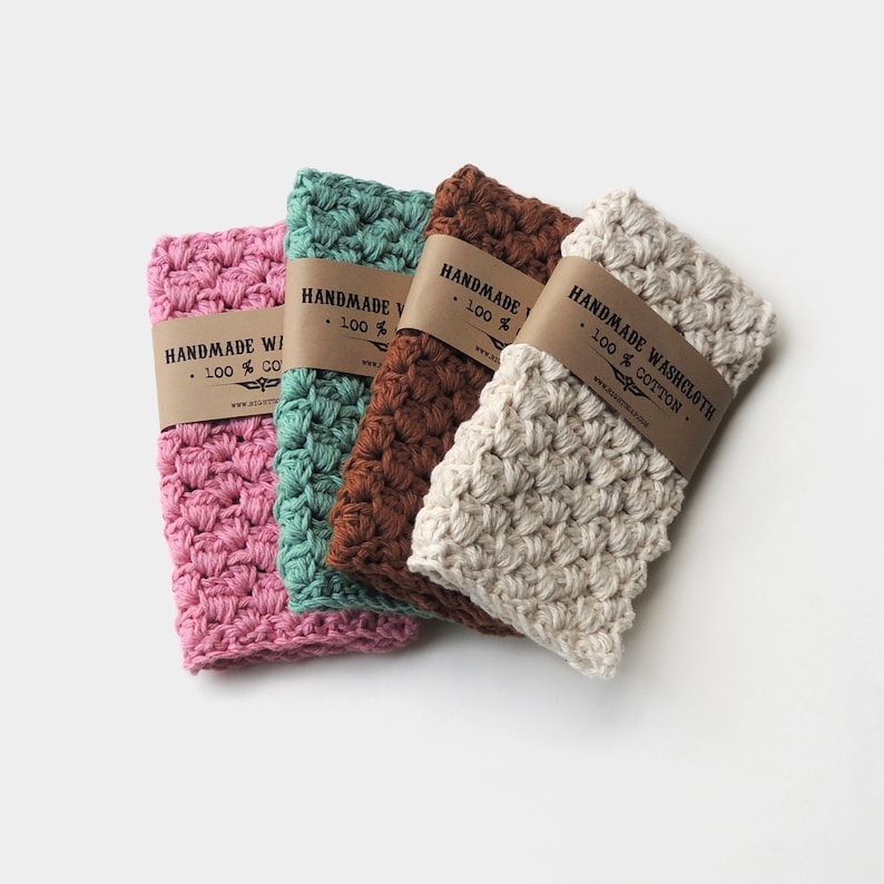WASHCLOTH Cotton Women Gifts Crochet Washcloths Hostess Gift Stocking Stuffer Gift for Her Handmade Washcloth 