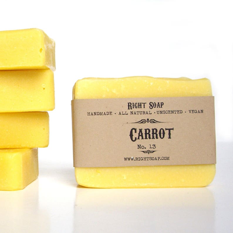 Carrot Soap for Sensitive Skin All Natural Vegan Unscented Etsy