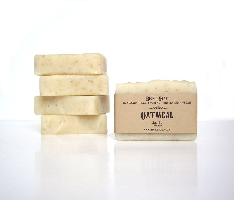 Oatmeal Scrub Soap for Sensitive Skin, Unscented, Vegan Soap, Exfoliating handmade soap, all natural soap bar, Oatmeal scrub soap facial and body bar soap, Exfoliating, Anti-Cellulite, Best for dry and sensitive skin,
Body Scrub Soap by Right Soap