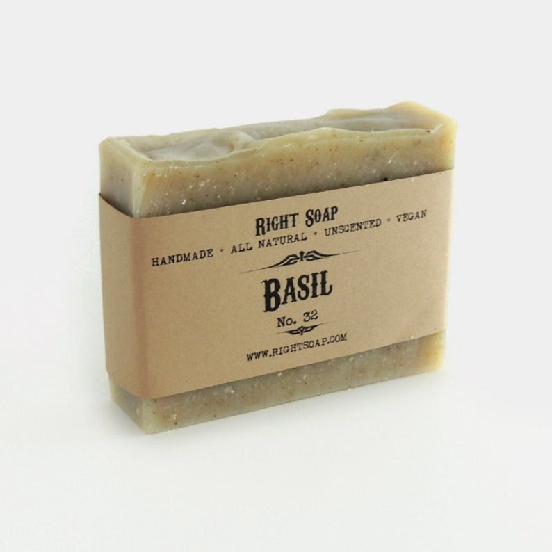 Basil Soap, Handmade Soap, Vegan Soap, Natural, Unscented Soap, Right Soap Basil Soap - All Natural Soap, Cold Process Soap, Sensitive skin Soap, Handmade Soap
Basil Soap is facial and body bar soap Soap for Normal  Sensitive skin