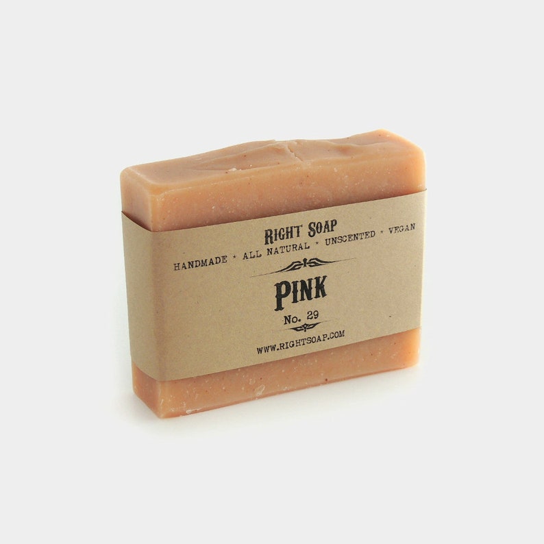 All Natural Pink Clay Soap | Detox Cleansing Facial and Body Soap | Cold Process | Unscented Vegan 