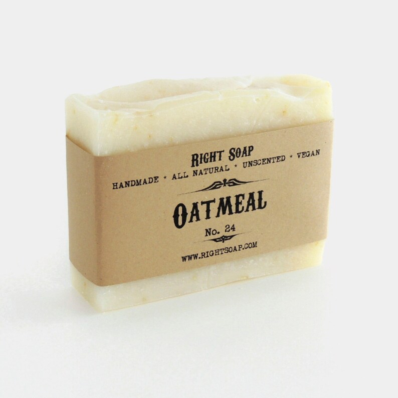 Oatmeal Scrub Soap for Sensitive Skin Unscented Vegan Soap 4.5 oz image 1