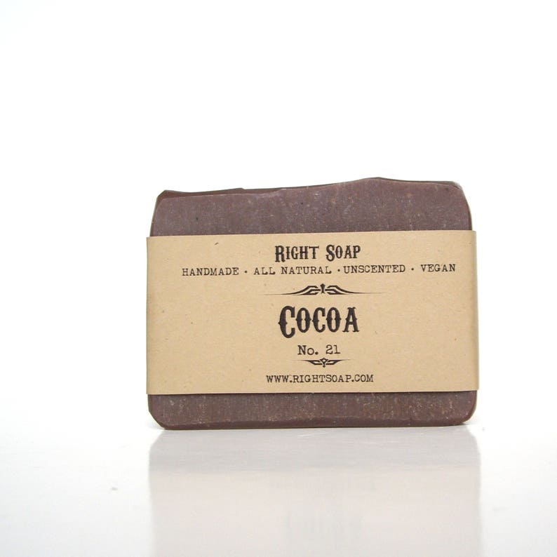 Cocoa Soap for Dry skin, facial and body bar soap for Dry Skin,
Cocoa Soap bar is Vegan, Unscented, All Natural, Handmade, Fragrance Free, Cold Process Soap best right soap