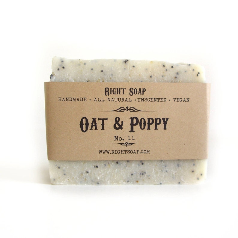 Oatmeal and Poppy Scrub Soap Bar, Exfoliating Soap for Sensitive skin, Natural, Unscented, Vegan,  Cold Process Soap,
Body scrub, 
Oat and Poppy scrub soap is facial and body bar soap for dry and sensitive skin. exfoliating, reduce cellulite,