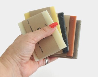 Unscented Vegan Soap Sampler Set | Stocking stuffer, Handmade Cold Process, Travel Size, Guest Soap,