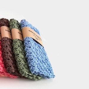 WASHCLOTH Handmade Crochet Cotton Wash cloth Stocking Stuffer Gift image 8