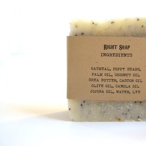 Oatmeal and Poppy Scrub Soap Bar Exfoliating Soap for Sensitive skin Natural Unscented Vegan image 10