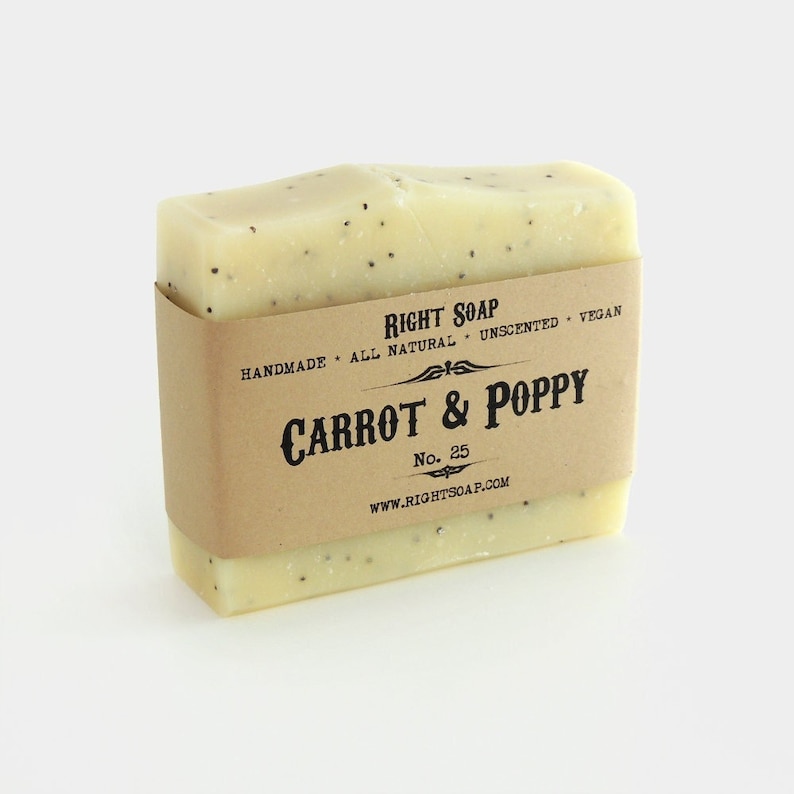 Carrot and Poppy Scrub Soap Exfoliating Soap Bar for Sensitive Skin image 1