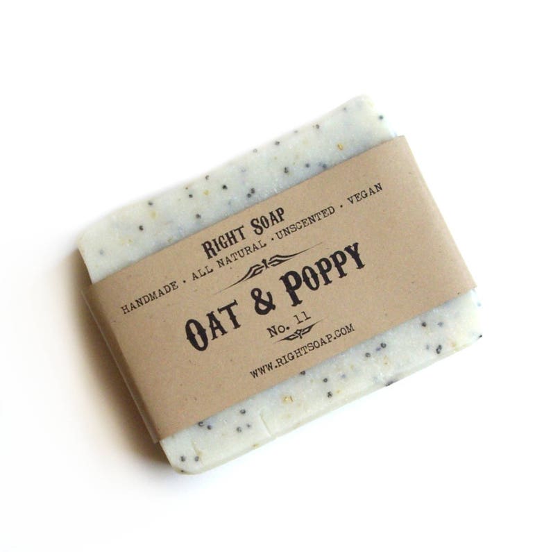 Oatmeal and Poppy Scrub Soap Bar, Exfoliating Soap for Sensitive skin, Natural, Unscented, Vegan,  Cold Process Soap,
Body scrub, 
Oat and Poppy scrub soap is facial and body bar soap for dry and sensitive skin. exfoliating, reduce cellulite,