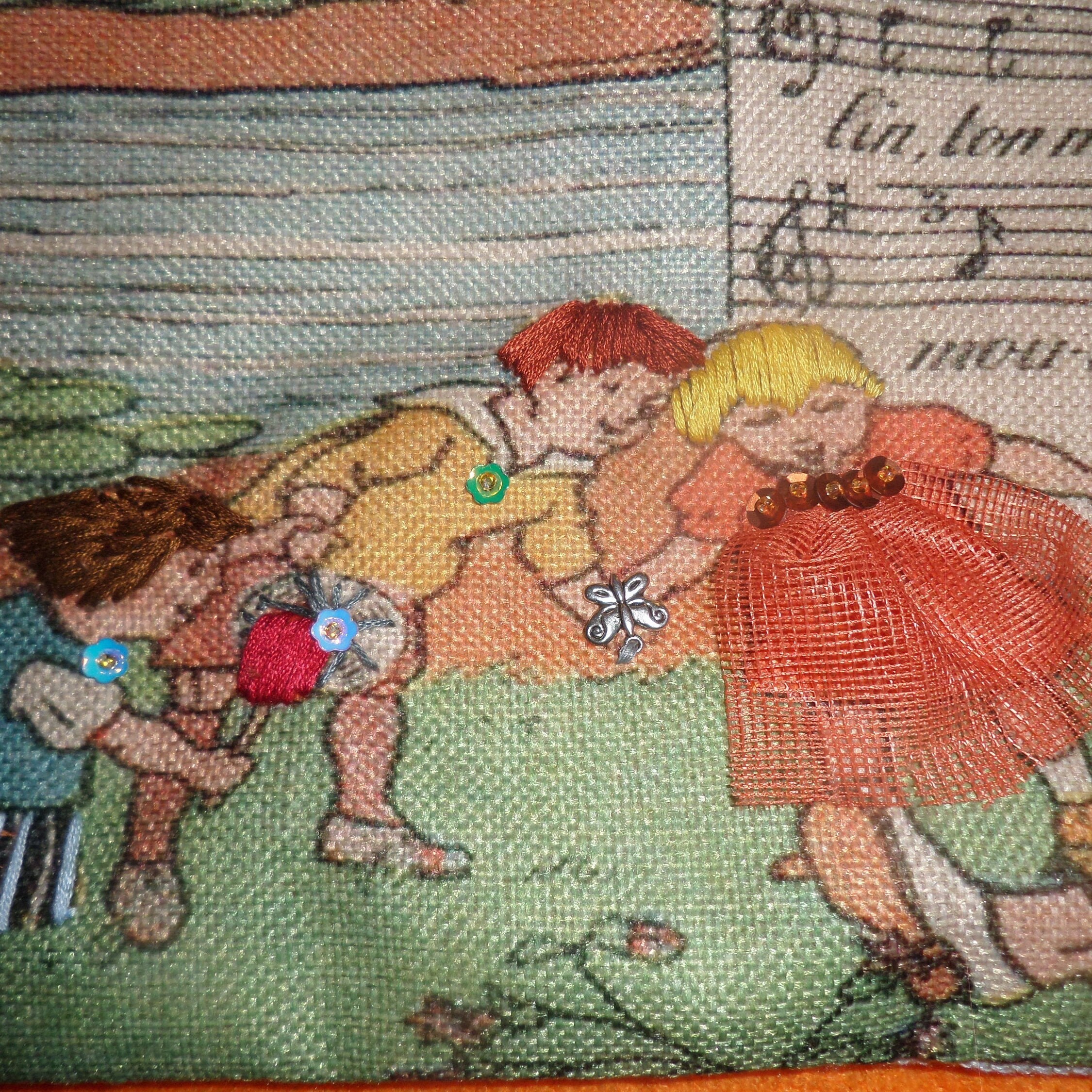 Meunier Tu Dors Comptine Chanson Ancienne Vieille Enfants Bébés Housse Coussin Vintage Création Brod