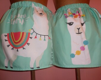 JUPE no drama LLAMA enfant fillette fille femme fun printemps été fetes party anniversaire cadeaux création unique fait main France luxe H