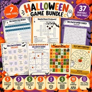 Halloween Game Mega Bundle, 37 Party Activities, PDF Download