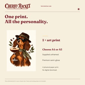 Dachshund Espresso Martini Art Print, Unframed A4 or A3 afbeelding 9