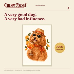 Cockapoo Aperol Spritz Art Print, Unframed A4 or A3 image 2