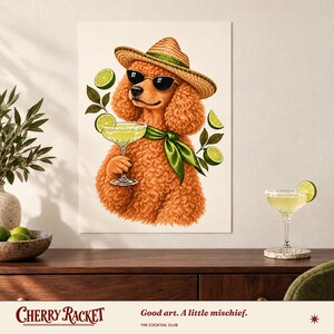 Poodle Margarita Print, A4 or A3 Dog Cocktail Poster, Unframed Wall Art image 6