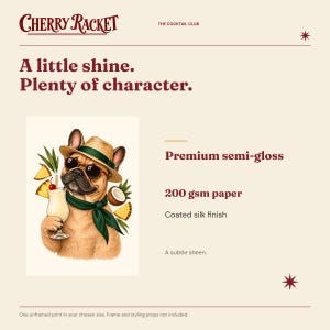 French Bulldog Piña Colada Print, A4 or A3 Dog Cocktail Poster, Unframed Wall Art image 8