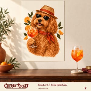 Cockapoo Aperol Spritz Art Print, Unframed A4 or A3 image 6