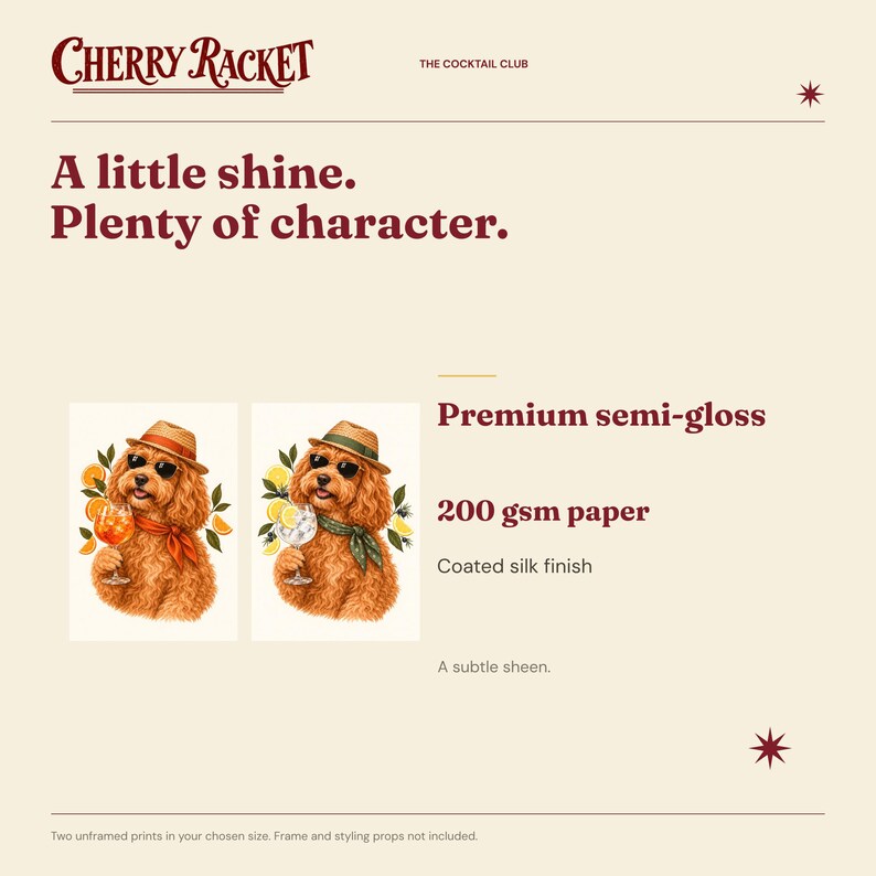 Juego de 2 láminas decorativas de cócteles Cockapoo: Aperol Spritz y Gin Tonic, sin marco, tamaño A4 o A3. imagen 8