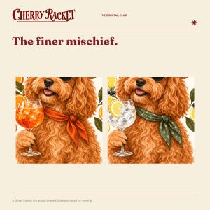 Juego de 2 láminas decorativas de cócteles Cockapoo: Aperol Spritz y Gin Tonic, sin marco, tamaño A4 o A3. imagen 3