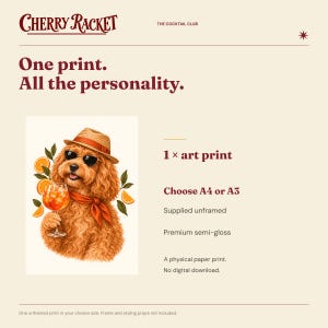 Cockapoo Aperol Spritz Art Print, Unframed A4 or A3 image 9