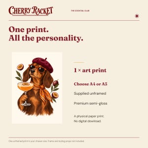 Dachshund Pornstar Martini Print, A4 or A3 Dog Cocktail Poster, Unframed Wall Art image 9