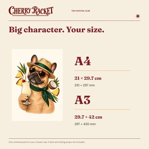 French Bulldog Piña Colada Print, A4 or A3 Dog Cocktail Poster, Unframed Wall Art image 7