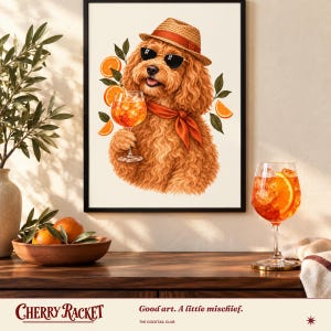 Cockapoo Aperol Spritz Art Print, Unframed A4 or A3 image 4
