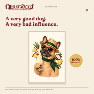 French Bulldog Piña Colada Print, A4 or A3 Dog Cocktail Poster, Unframed Wall Art image 2
