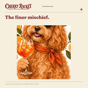 Cockapoo Aperol Spritz Art Print, Unframed A4 or A3 image 3