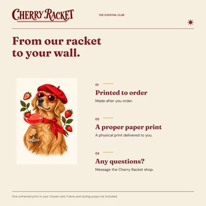 Golden Retriever Strawberry Daiquiri Print, A4 or A3 Dog Cocktail Poster, Unframed Wall Art image 10