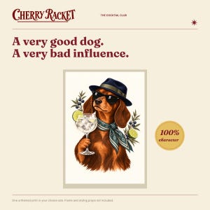 Dachshund Gin and Tonic Art Print, Unframed A4 or A3 画像 2