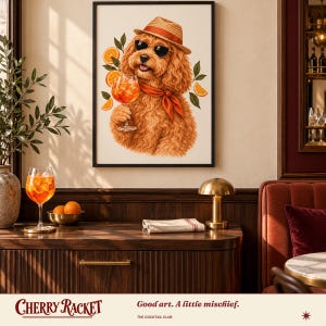Cockapoo Aperol Spritz Art Print, Unframed A4 or A3 image 5