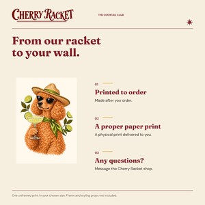 Poodle Margarita Print, A4 or A3 Dog Cocktail Poster, Unframed Wall Art image 10