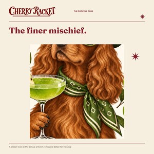 Spaniel Appletini Print, A4 or A3 Dog Cocktail Poster, Unframed Wall Art image 3