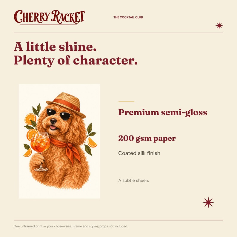 Cockapoo Aperol Spritz Art Print, Unframed A4 or A3 image 8