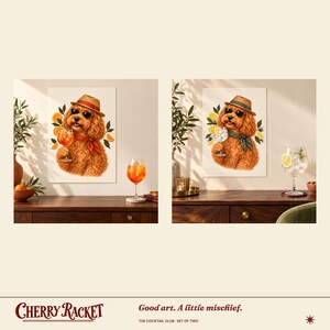 Juego de 2 láminas decorativas de cócteles Cockapoo: Aperol Spritz y Gin Tonic, sin marco, tamaño A4 o A3. imagen 6