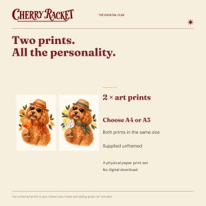 Juego de 2 láminas decorativas de cócteles Cockapoo: Aperol Spritz y Gin Tonic, sin marco, tamaño A4 o A3. imagen 9