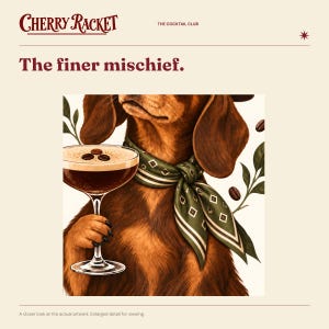 Dachshund Espresso Martini Art Print, Unframed A4 or A3 afbeelding 3