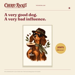 Dachshund Espresso Martini Art Print, Unframed A4 or A3 afbeelding 2