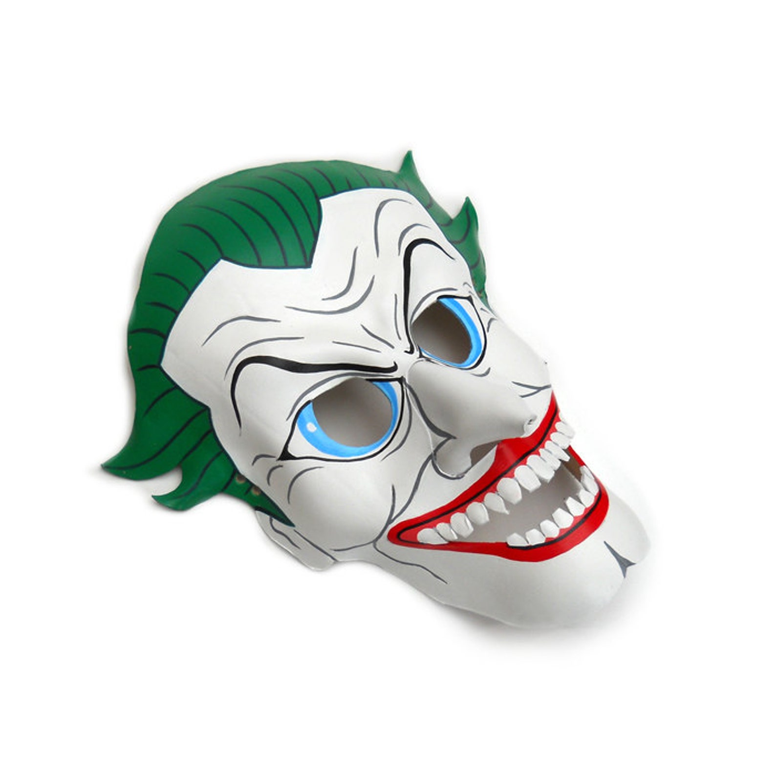 The Joker Batman Leather Masks Villain Comic white green Etsy