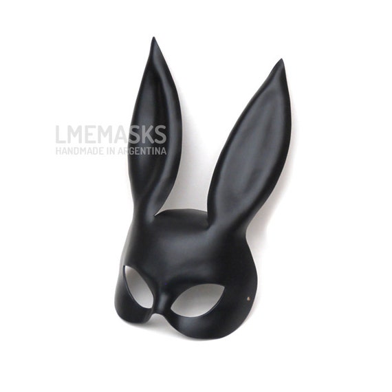 Black Bunny Rabbit Leather Mask Halloween Masquerade Erotic | Etsy