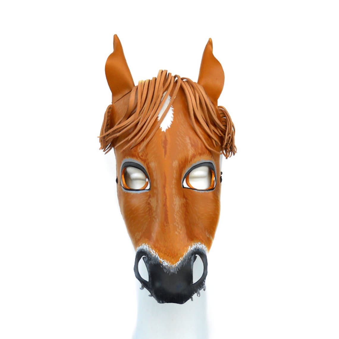 Horse Masks Halloween Leather Mask Brown Animal Equine Donkey Etsy