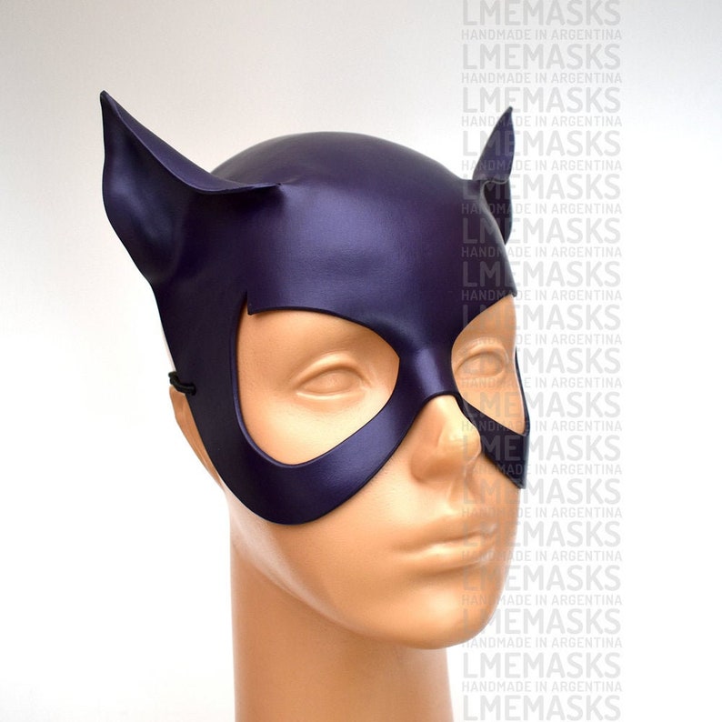 Catwoman Leather Mask Black Jim Balent Purple Cat Ears Woman Etsy