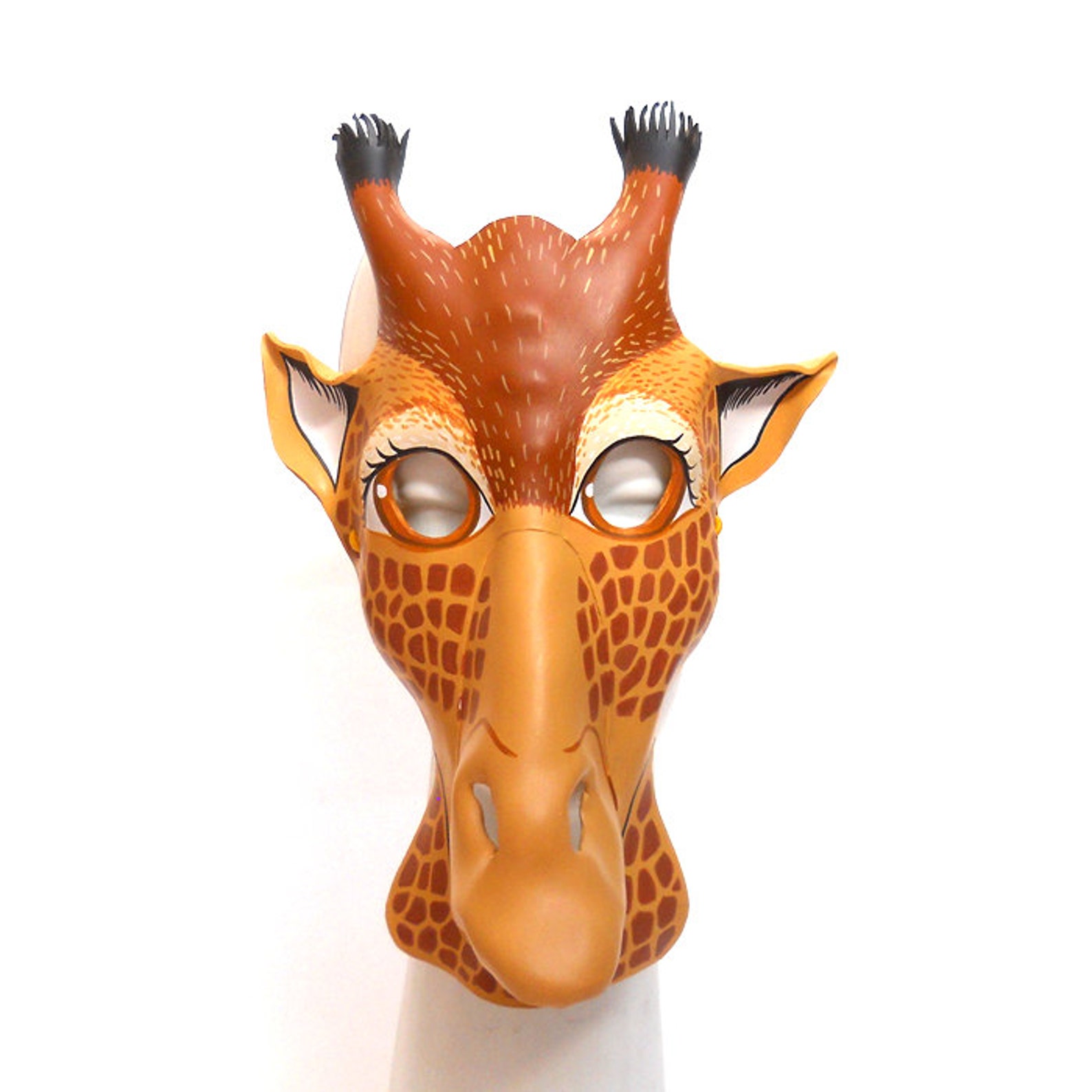 Giraffe Leather Mask Halloween Costume African Animal Carnival Etsy