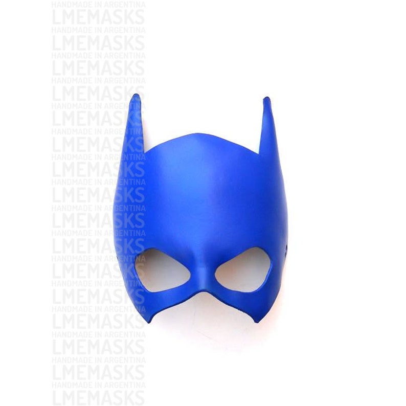 Leather Mask Batgirl Batwoman Catwoman Blue Super Hero Gift Etsy