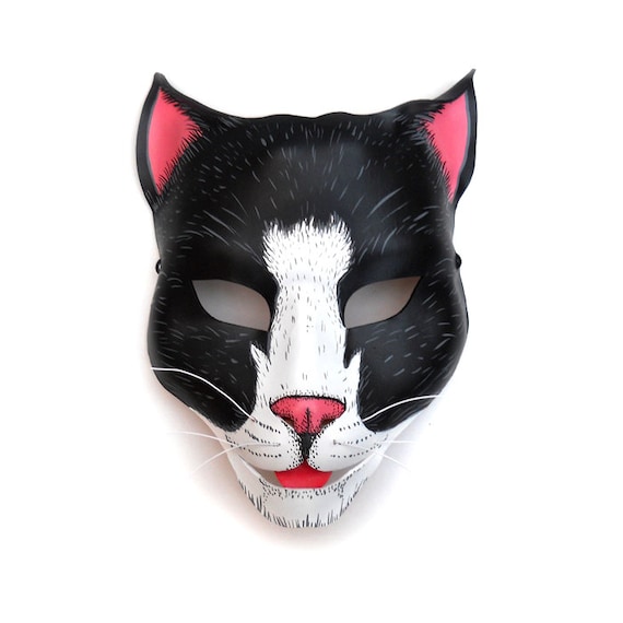 Halloween Adult Kids Animal Glitter Black//Pink Cat /& Whiskers Mask Accessory Eye