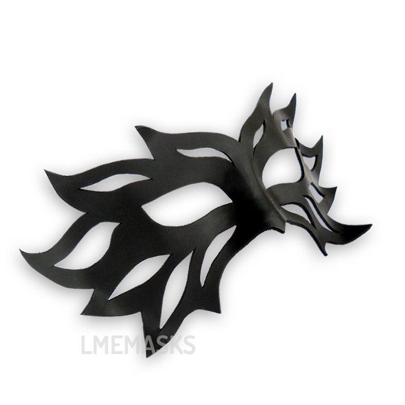 Flame Filigree Leather Mask Bird Fairy Masquerade Black White Carnival Mardi Gras Raven Party Wedding Birthday Halloween Eyemask Venetian